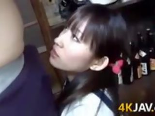 Japanese young lady Blowing prick
