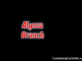 Alyssa branchs bojo eats cum from her cooch