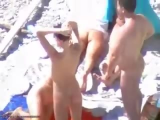 Sunbathing Beach Sluts Have Some Teen Group x rated clip Fun