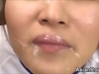 Ošklivý asijské přítelkyně brutálně použitý a cummed na