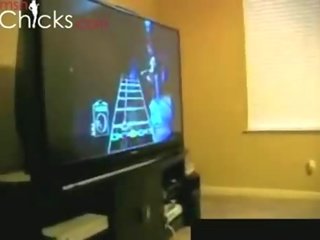 Adolescent Plays Guitar Hero Nude