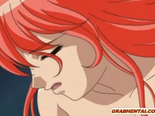 Redhead hentai dildoed bokong and burungpun and gets tittyfucked