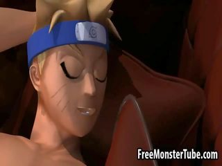 3D cartoon brunette getting fucked hard by Naruto