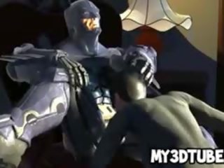 Superior 3D Catwoman Sucks On Batmans Rock Hard penis