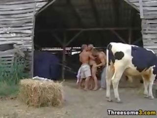 19 рік старий насолоджуючись a трійця в a barn