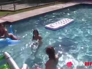 Brianna bruin, keisha grijs, natalie monroe in gaand weg zwembad partij