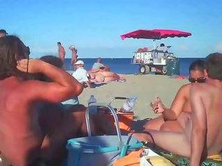 Milf Blows Her sweetheart On Nude Beach By Voyeurs