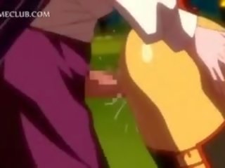 Makea 3d anime punapää saa upea elin täynnä kanssa kumulat