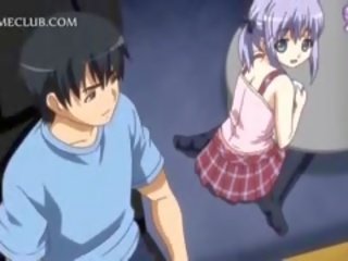 Shy Anime Doll In Apron Jumping Craving penis In Bed