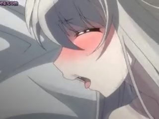 Sexually aroused animen älskling jerks stor balle