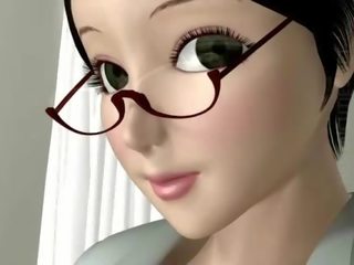 Възбуден 3d аниме монахиня смуча вал