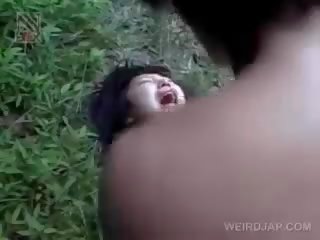 Fragile Asian mistress Getting Brutally Fucked Outdoor