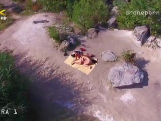 Nagie plaża seks, podglądaczy film wzięty przez za drone