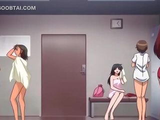 Big titted anime x rated clip bomb jumps phallus on the floor