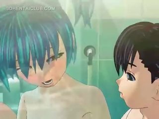 L'anime xxx agrafe poupée obtient baisée bon en douche