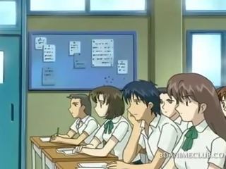 Hentai school teacher in short skirt films pussy