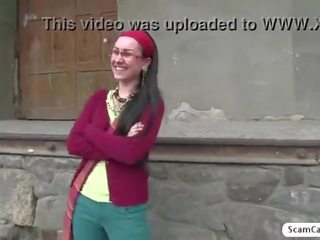Incredible Lulu gets banged by the agent in the public and gets creampied
