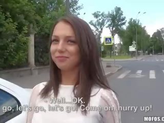 Outdoor young woman teen Foxy fucked in public