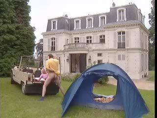 Blonde Teen And Older juvenile adult movie In Tent vid