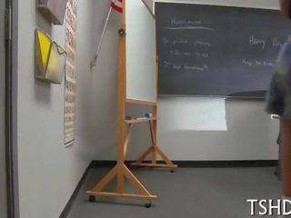 Teacher drills young lady