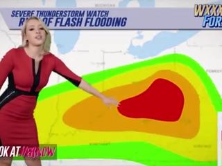 Meteorologist &lpar;zoey monroe&rpar; warns av humidity sliding i som &lpar;michael vegas&rpar; slides hans penis i henne fitte - se ather nå