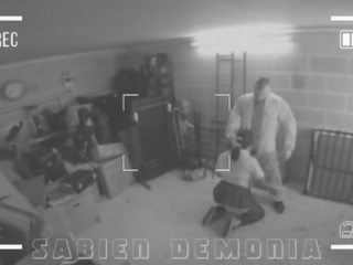 Cctv footage van aanlokkelijk tiener sabien demonia krijgen geneukt in bips door school- werker