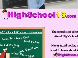 Lady Hides From Dad And Sucks Teachers Huge penis