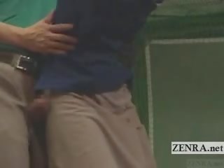 Subtitled japonská golfové houpačka erekce demonstration