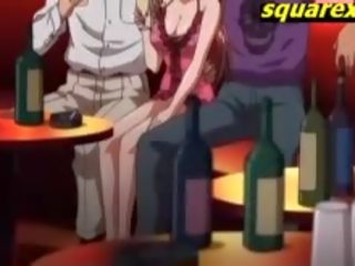 Anime teinit waiter gangbanged creampie sisään baari